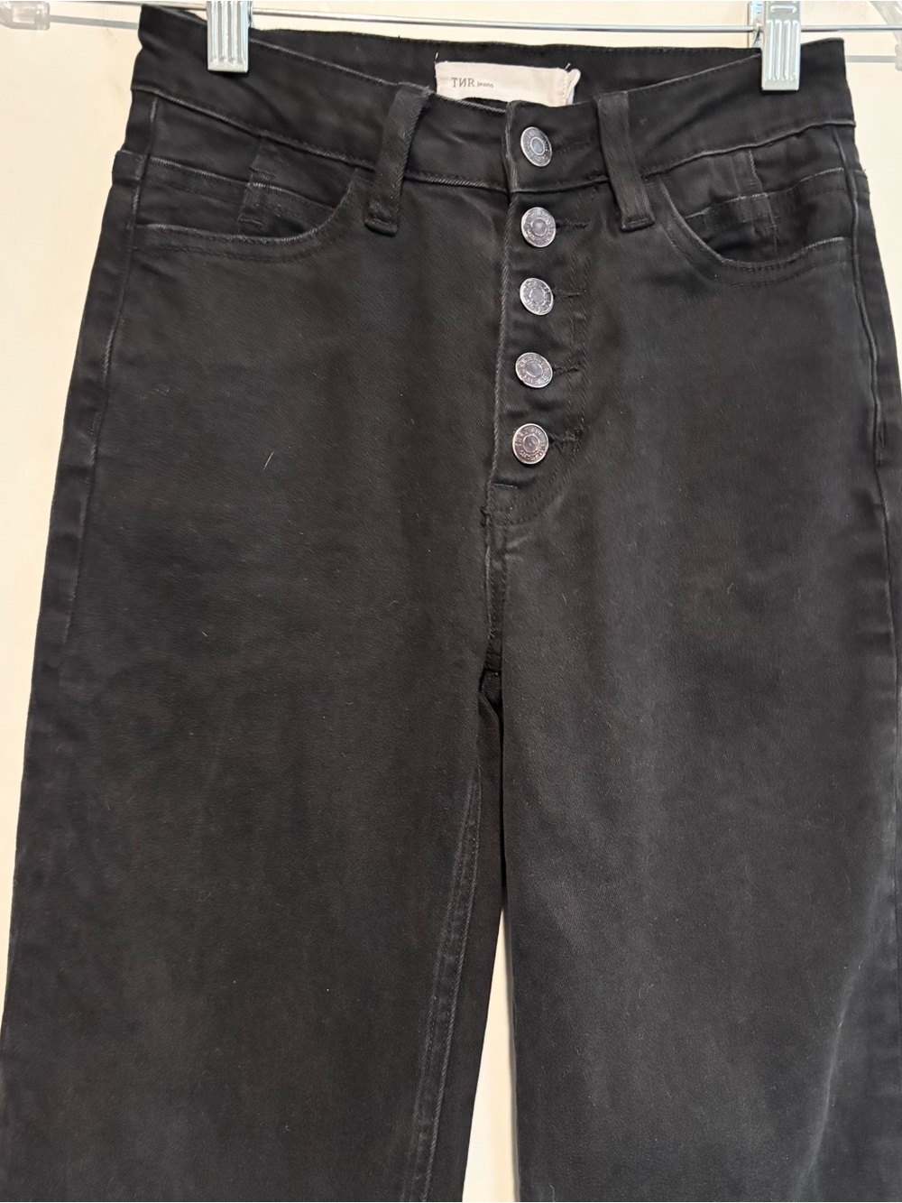 TNR Jeans w/Raw Hem & Front Buttons